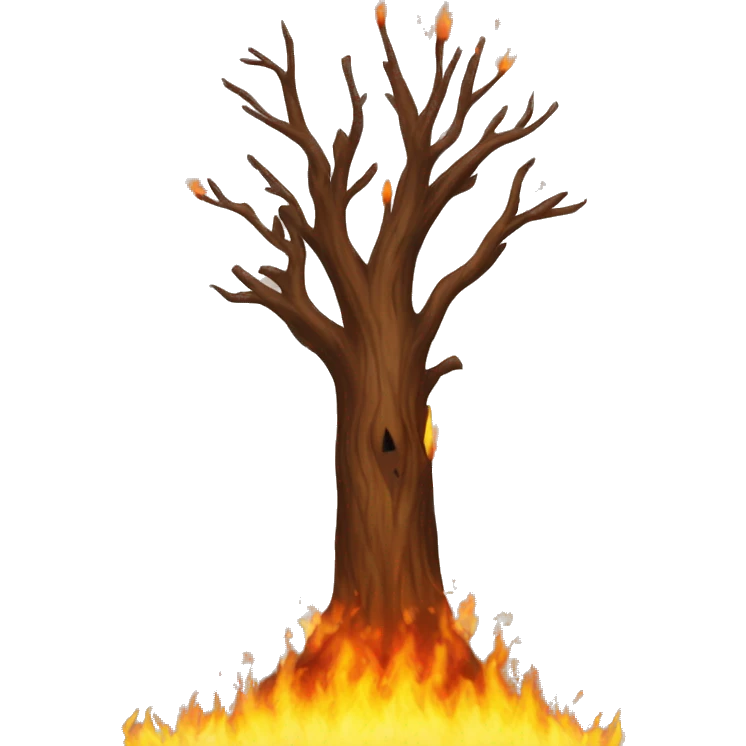 A burning tree emoji