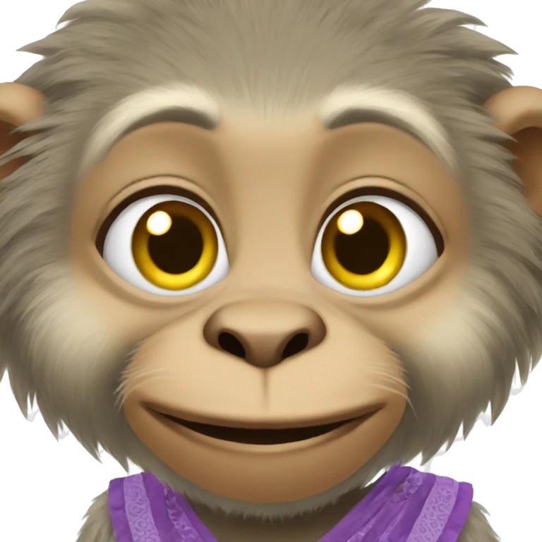 macaque wearing a dress emoji