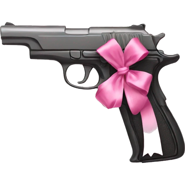 Gun made out of pink bows  emoji