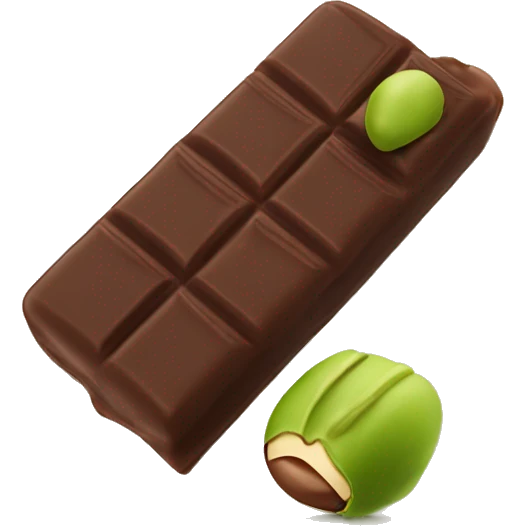 A bar of Dubai chocolate filled with Green pistachio cream emoji