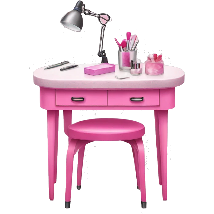 Pink manicure table  emoji
