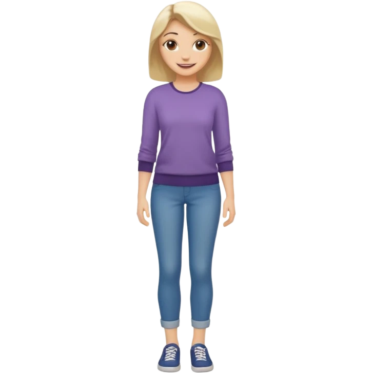 white woman dressed casually full body emoji