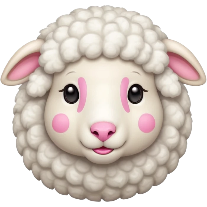 sheep, simple, not detailed, cute emoji