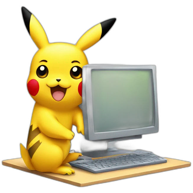 pikachu on computer emoji