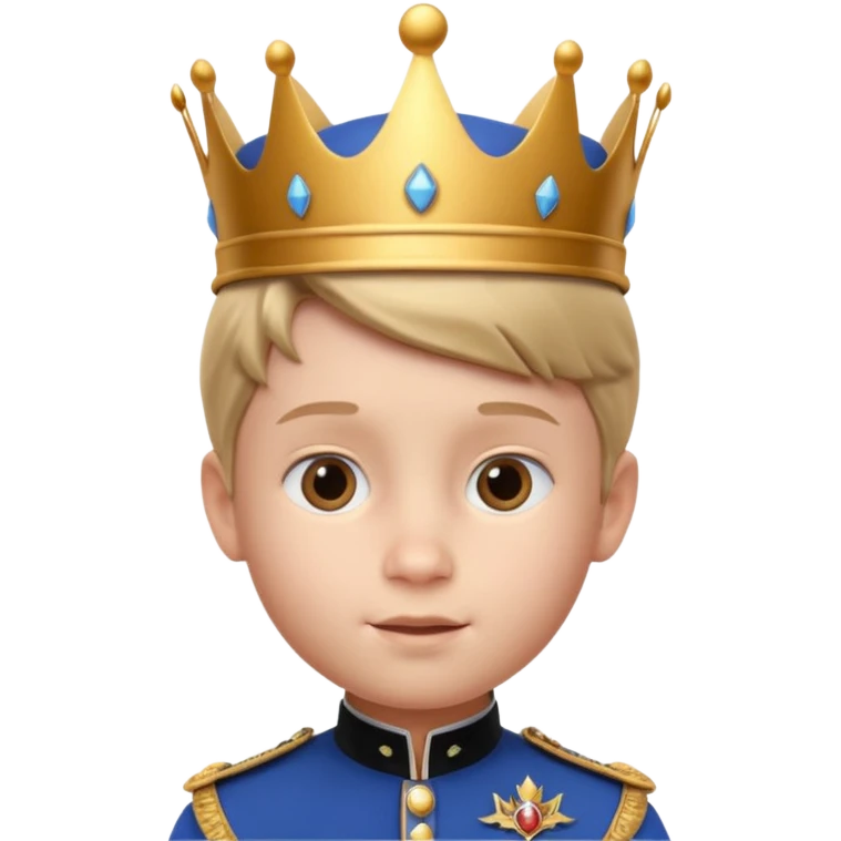 Royal Kid head 3d with real face emoji