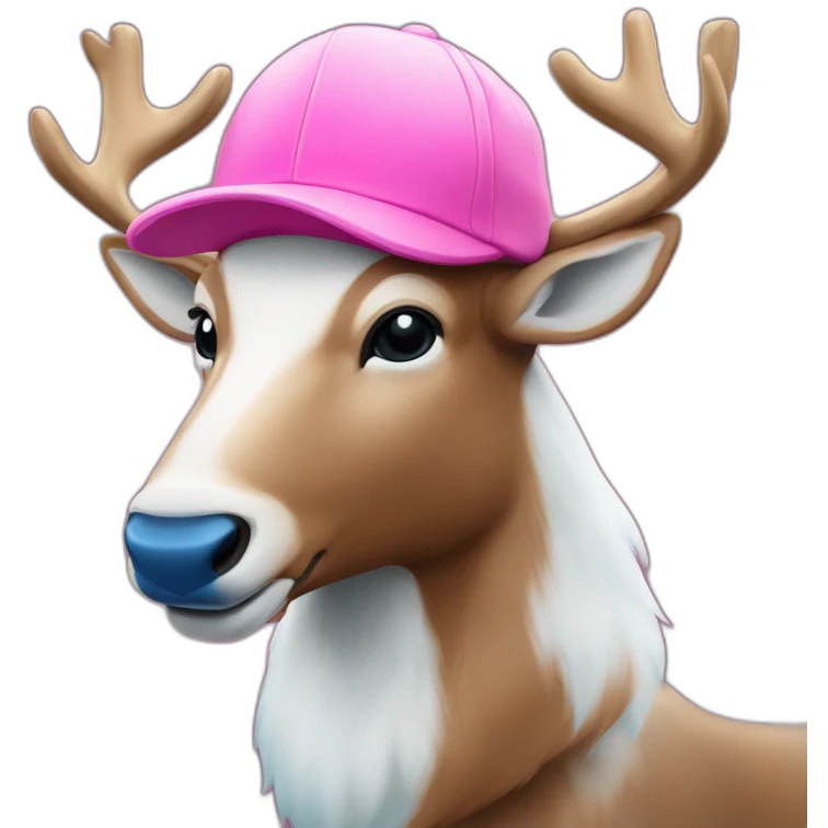 humanoid-reindeer-with-blue-nose-pink-hat emoji