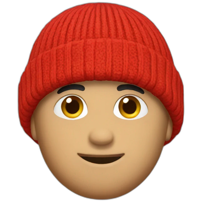 red bobble beany emoji