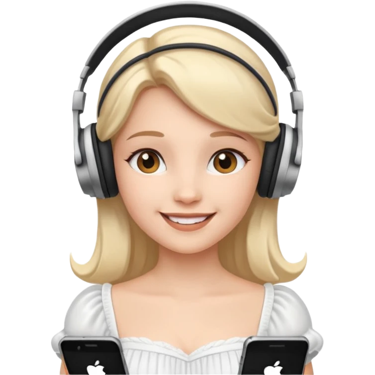 princess with headphones

 white dress emoji