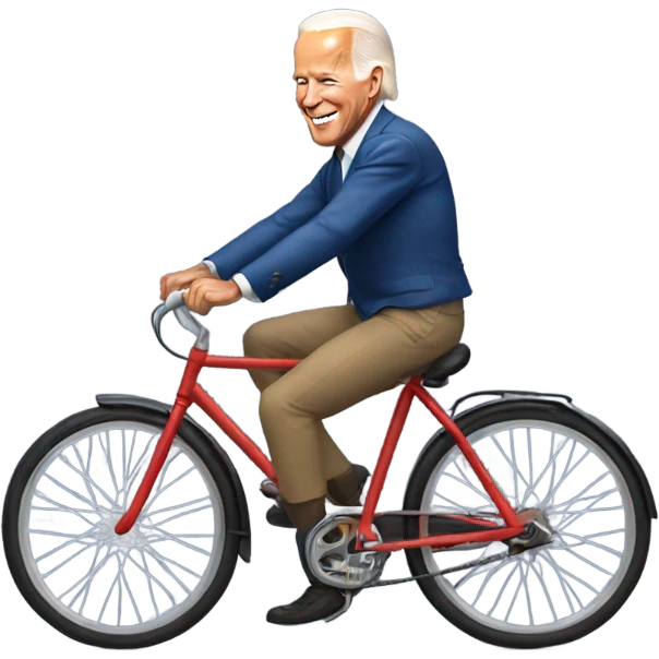 Joe Biden on a bicycle emoji