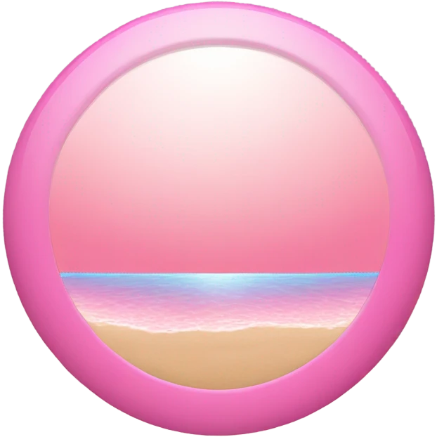 Pink mirror with a beautiful beach reflection emoji