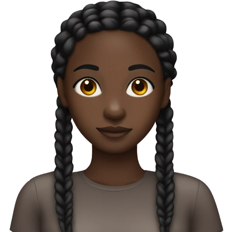 Darkskin girl with mascara and black braids  emoji