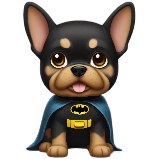 Dog puppie Yorkshire with Batman Costume emoji