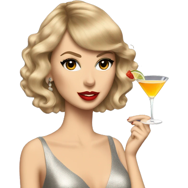 taylor swift with a martini emoji