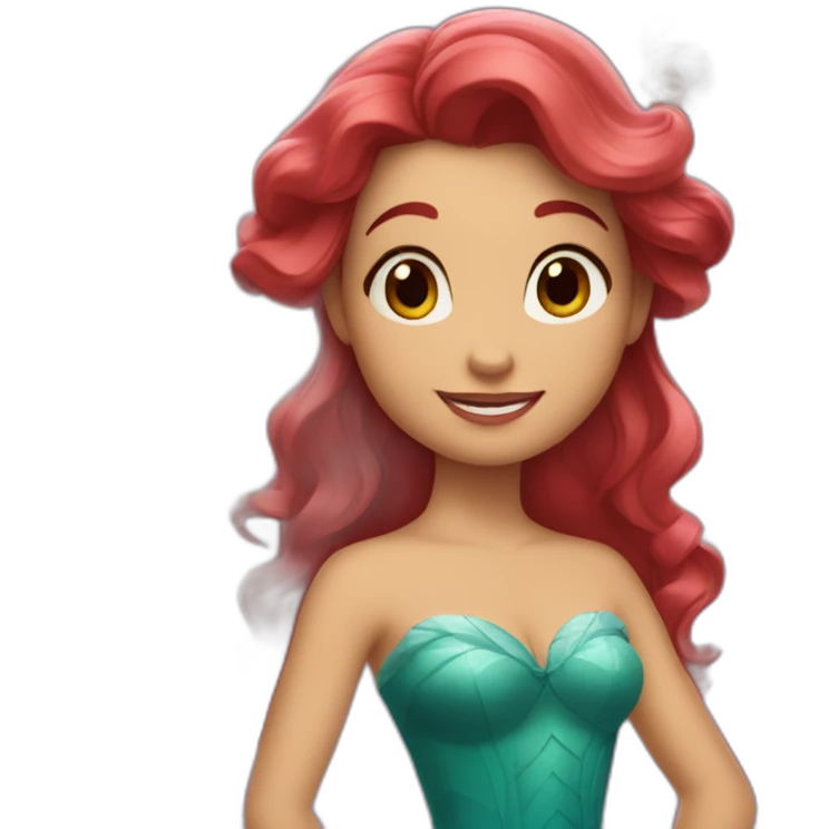 La petite sirène avec les cheveux rouge  de disney emoji