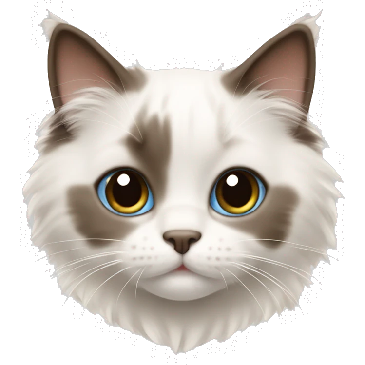 brown white ragdoll kitten emoji