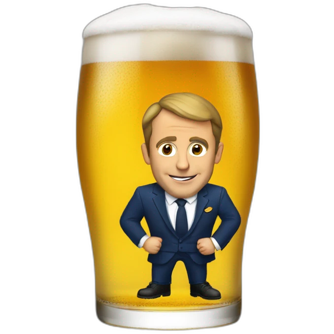 Macron bois une bière  emoji
