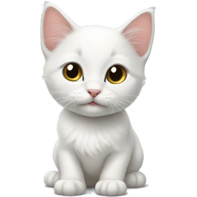 three white kitten emoji