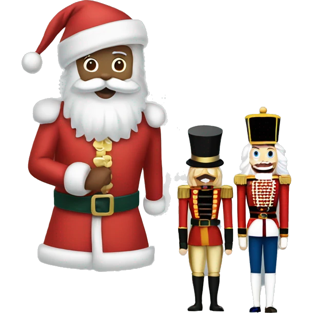 Santa and nutcracker emoji