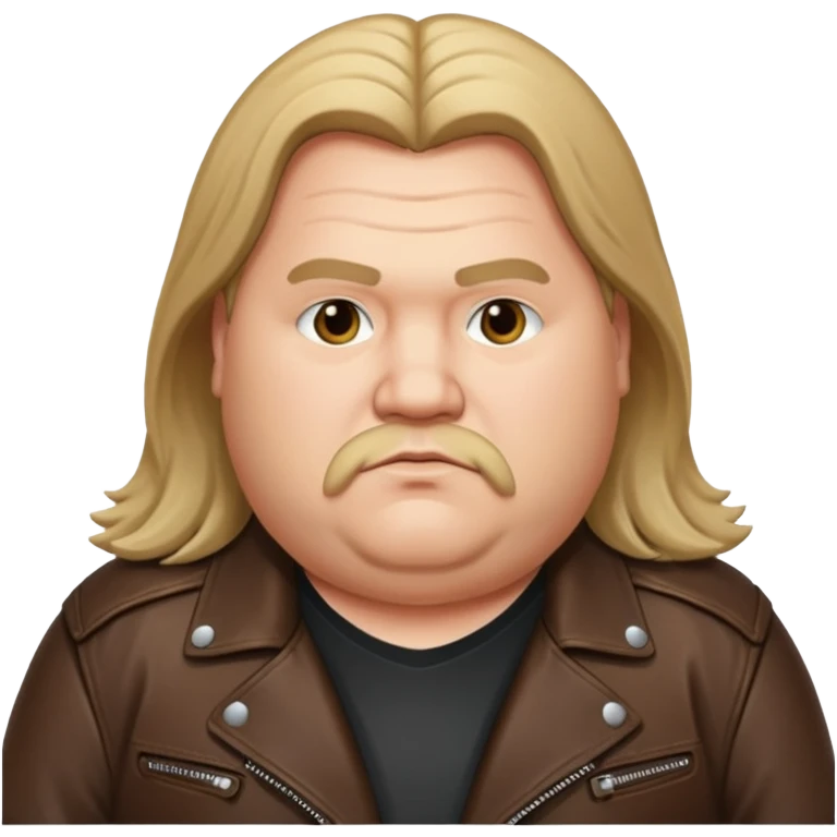 Long hair fat men in leather jacket emoji