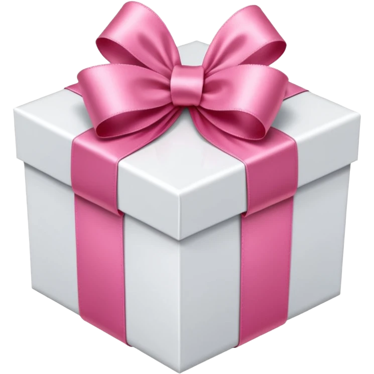 White present box with pink ribbon  emoji