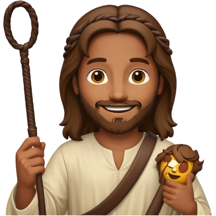 Jesus Christ cleansing the temple with a whip, emoji style emoji