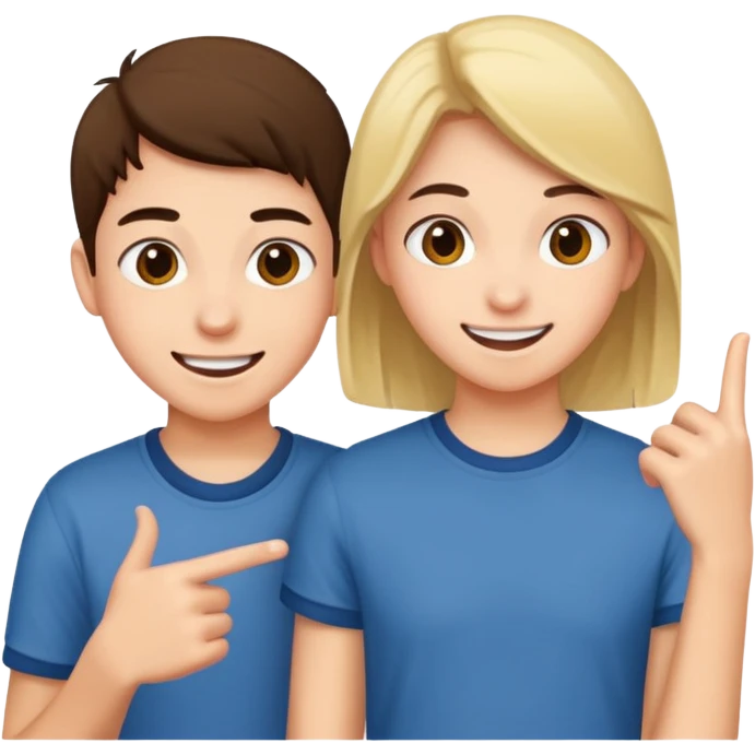 two teenager sneaking emoji