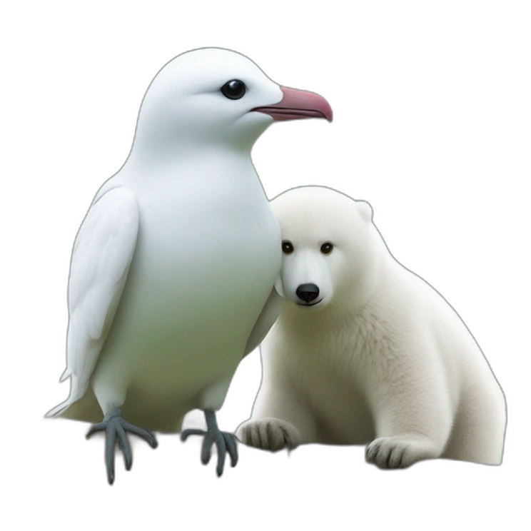 un ours et une mouette emoji