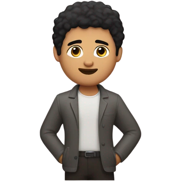  A guy with black hair and a donut for a body emoji