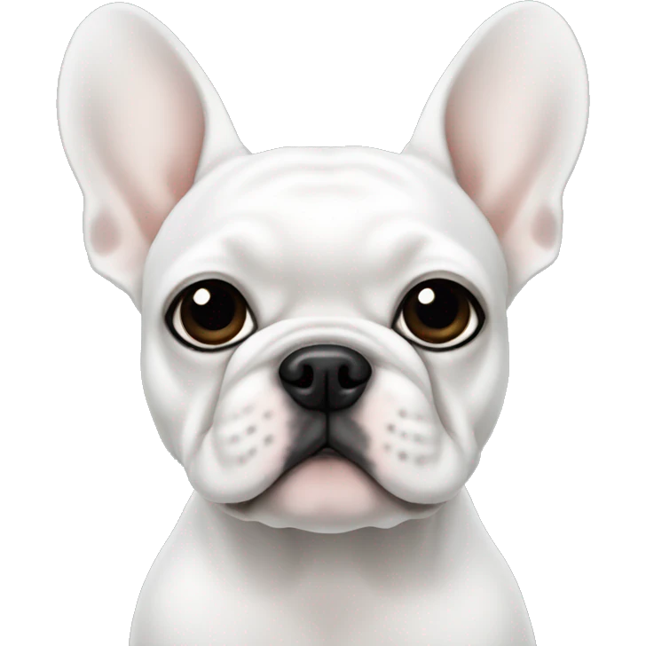 White frenchie with black eyes emoji
