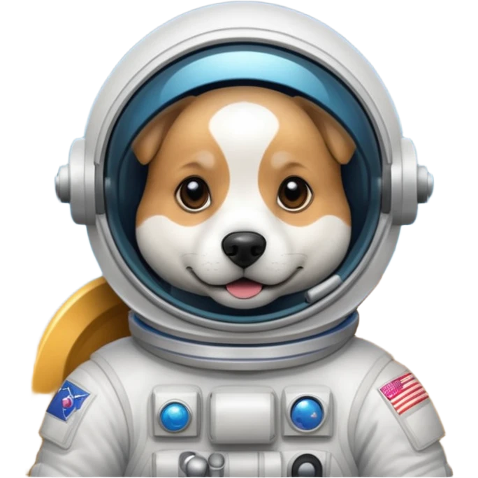 perro astronauta flotando en el espacio emoji