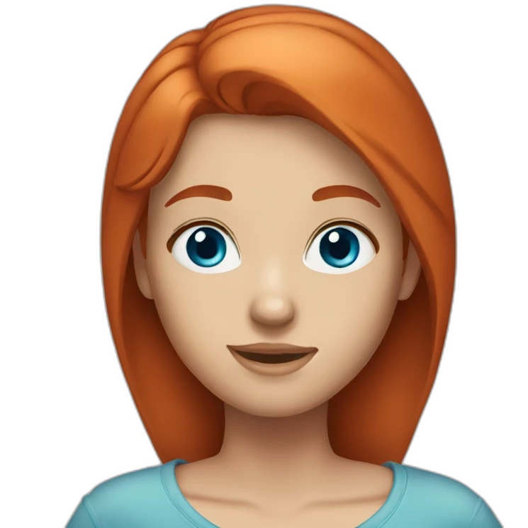 Redhead girl blue eyes emoji