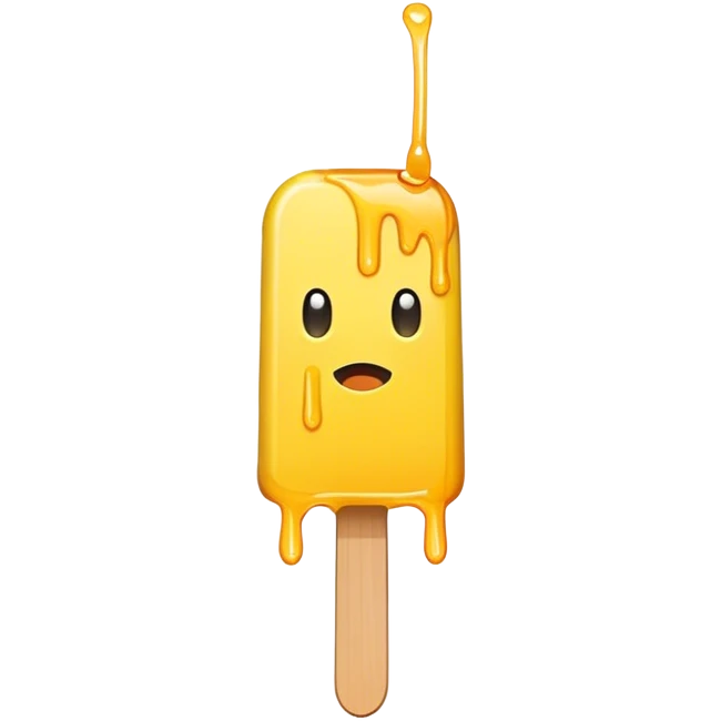 Long thin yellow popsicle dripping  emoji