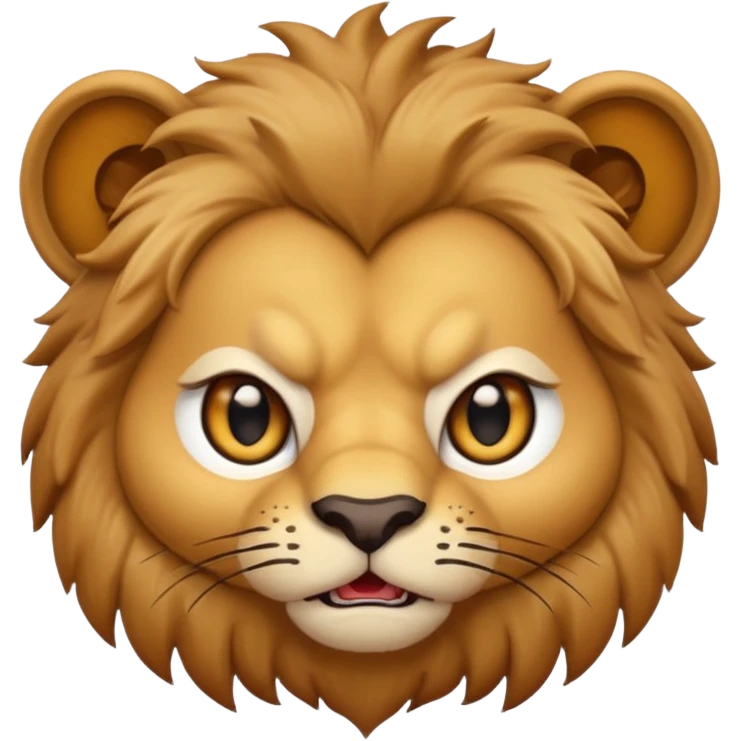 Cute small funny angry face lion emoji