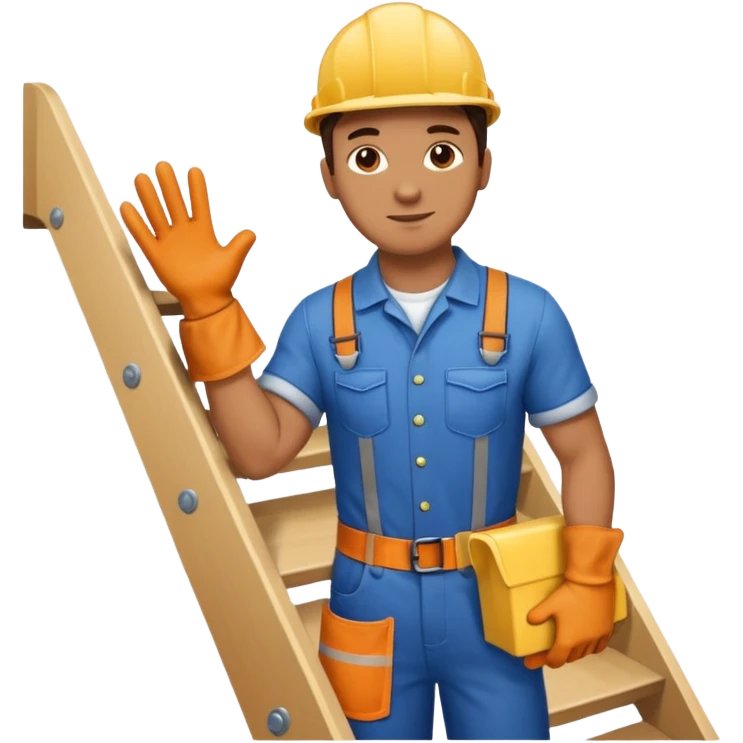 Apartment Mover, Stair Spotter with gloves. emoji