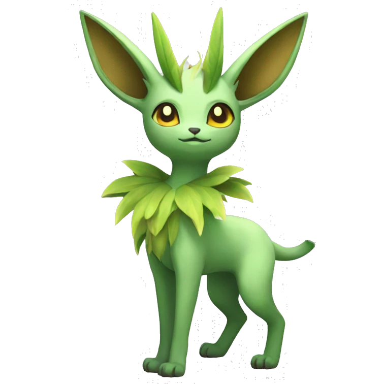 Grass-type Fakémon-Leafeon full body emoji