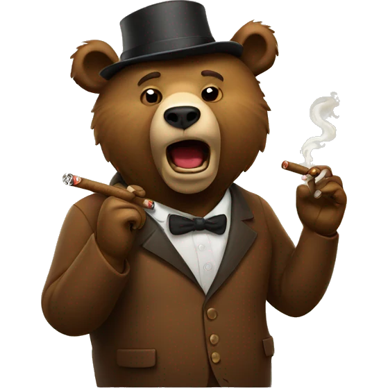 A bear smoking a cigar  emoji