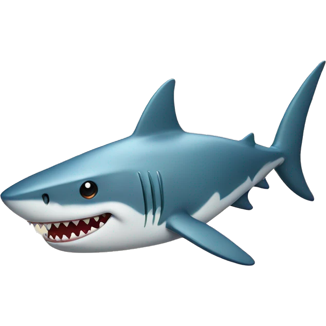 Classic emoji style shark with a top hat emoji
