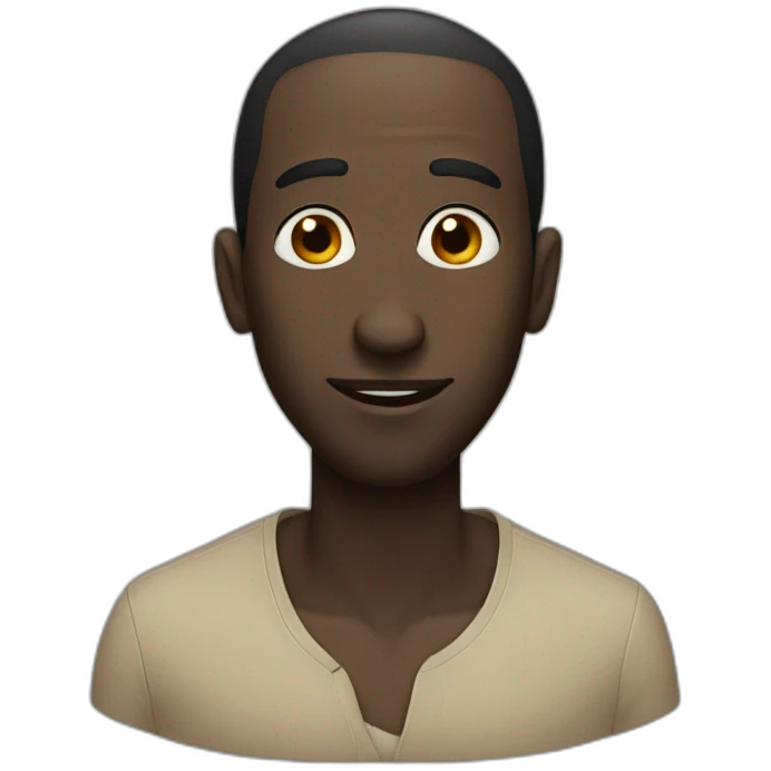 Black man with a long nose emoji