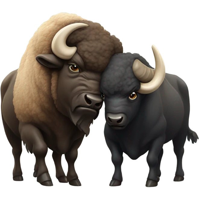 Buffalo beating up a ram emoji