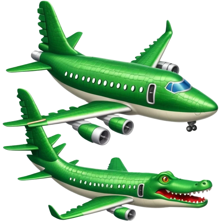 Un avión con cabeza de cocodrilo  emoji