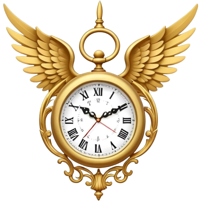 clock with wings, representing time flying emoji