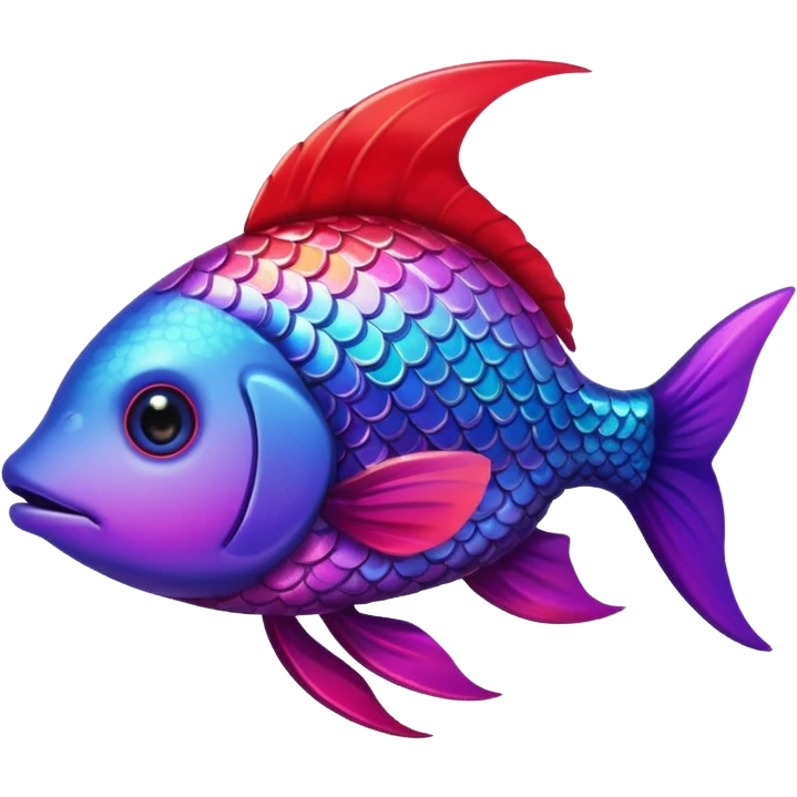 color gradient between red and purple glitter cute fish emoji