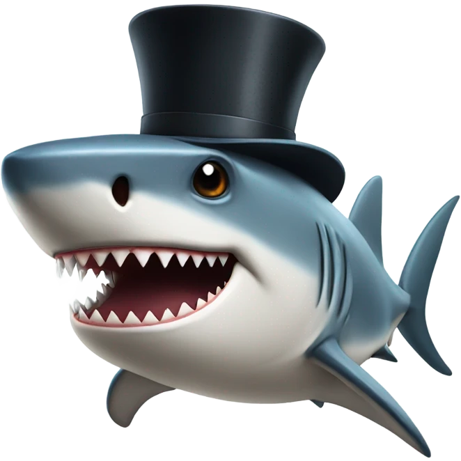 shark with tophat emoji