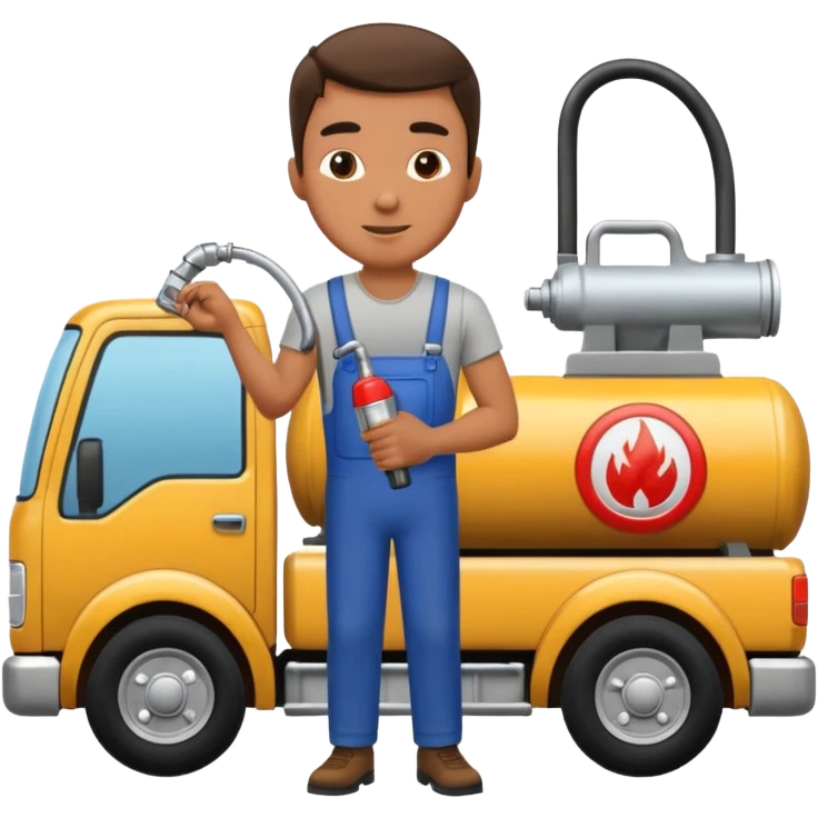 Homme met de l'essence dans le camion emoji