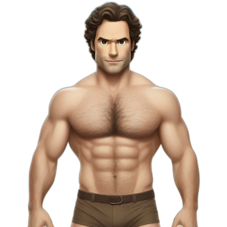 Henry Cavil hairy whole body beach campaign emoji