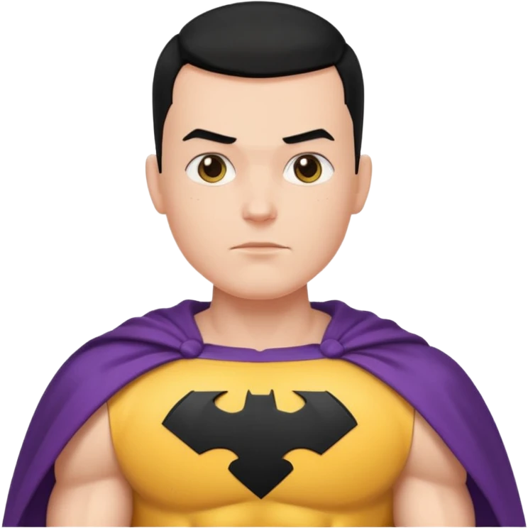 Make a superhero’s filing it’s a human white skin whit buzz cut back hair emoji