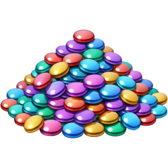  a pile of glitter with sparkling highlights. Rounded, glossy, smooth, soft shadows, white background.

 emoji