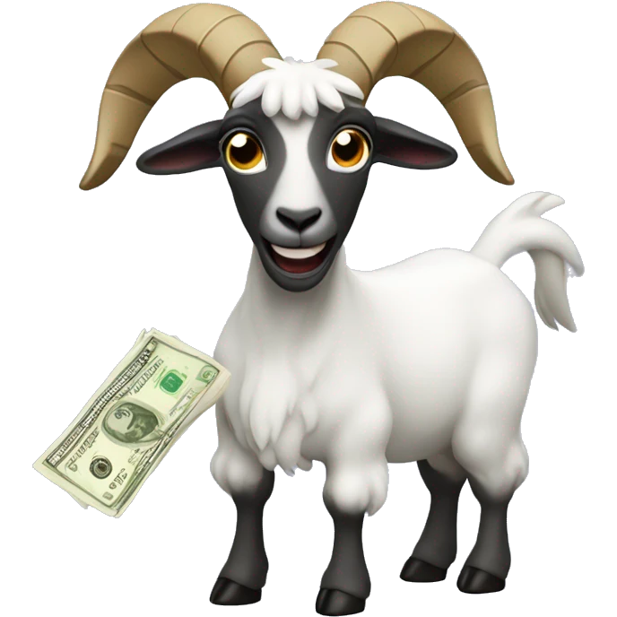 Goat with cash emoji