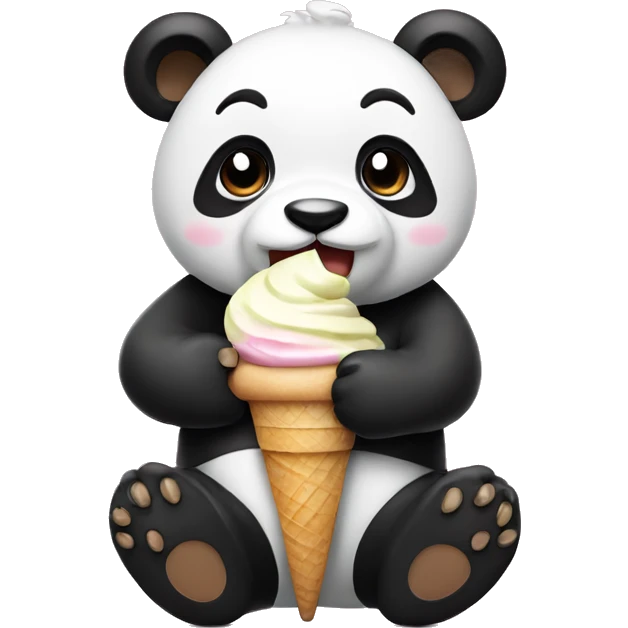 Panda eating ice cream emoji