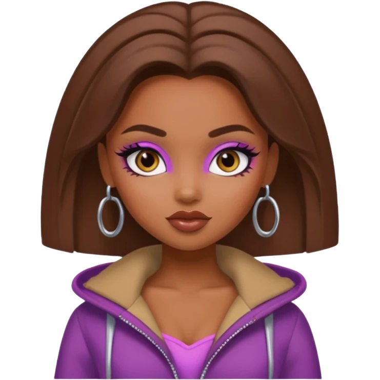 a pretty bratz dusky girl in a metro emoji